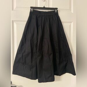 T36- LALU Black Tiered A-Line FULL Midi Skirt